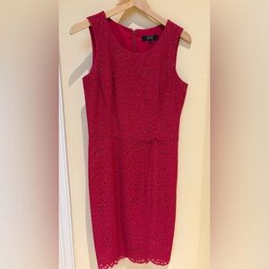 Alex Marie Red Lace Midi Dress